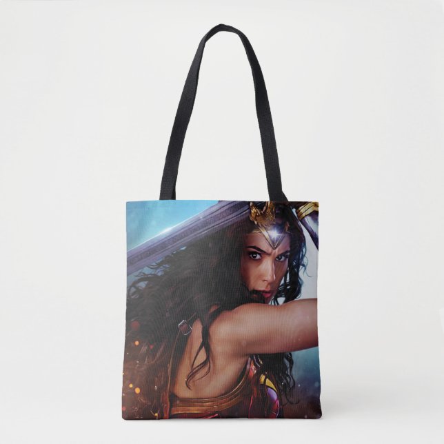 Wonder Woman Blocking With Sword Tote Bag (Front)