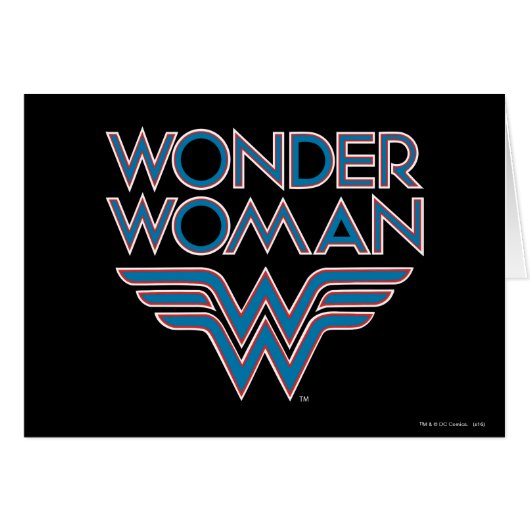 Wonder Woman Blue and Red Retro Logo (Front Horizontal)