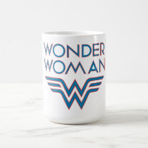 Wonder Woman Blue and Red Retro Logo Coffee Mug
