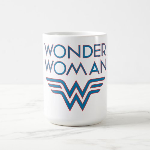 Wonder Woman Blue and Red Retro Logo Coffee Mug