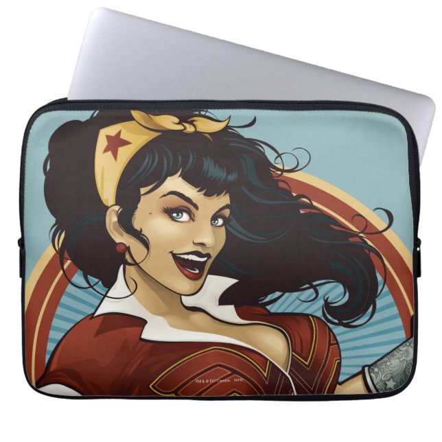 Wonder Woman Bombshell Name Graphic Laptop Sleeve (Front)