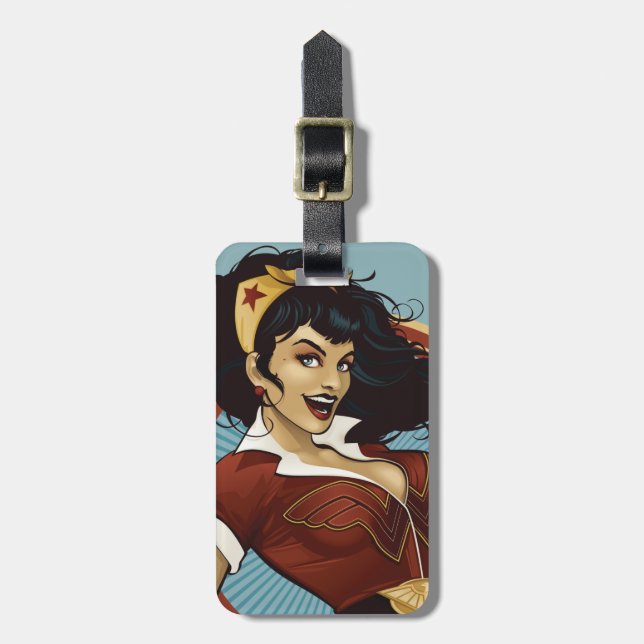 Wonder Woman Bombshell Name Graphic Luggage Tag (Front Vertical)