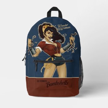 Wonder Woman Bombshell Printed Backpack by wonderwoman at Zazzle
