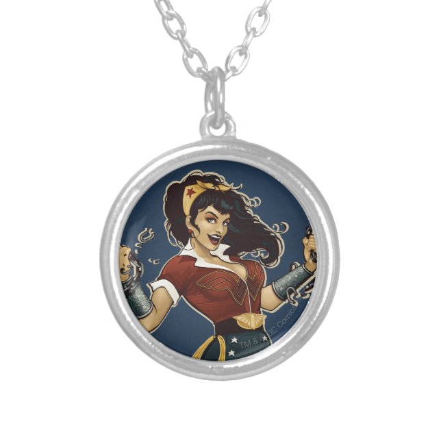 Wonder Woman Bombshell Silver Plated Necklace (Front)