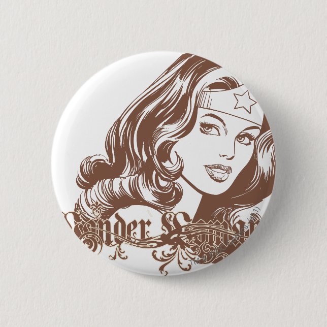 Wonder Woman Brown Button (Front)