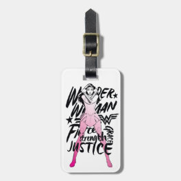 Wonder Woman Brush Typography Art Luggage Tag