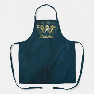 Wonder Woman Brushed Gold Symbol Apron