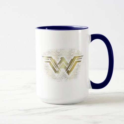 Wonder Woman Brushed Gold Symbol Mug