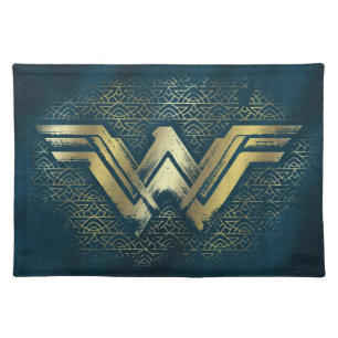 Wonder Woman Brushed Gold Symbol Placemat