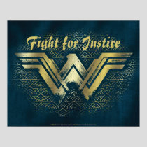 Wonder Woman Brushed Gold Symbol Poster