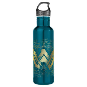 Wonder Woman Brushed Gold Symbol Stainless Steel Water Bottle