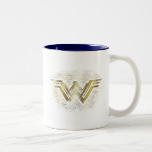 Wonder Woman Brushed Gold Symbol Two-Tone Coffee Mug