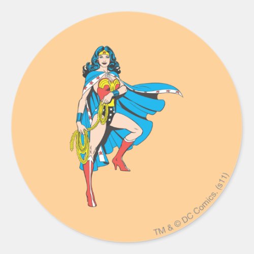 Wonder Woman Cape Classic Round Sticker