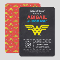 Wonder Woman Chalkboard Girls Birthday Invitation