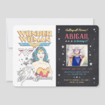 Wonder Woman Chalkboard Photo Birthday Invitation