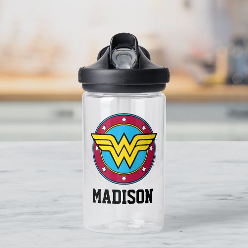 Wonder Woman  Circle  Add Your Name Water Bottle