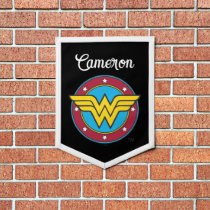 Wonder Woman | Circle & Stars Logo | Add Your Name Pennant