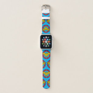 Wonder Woman Circle & Stars Logo Apple Watch Band