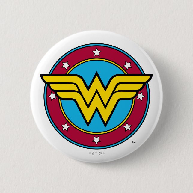 Wonder Woman | Circle & Stars Logo Button (Front)