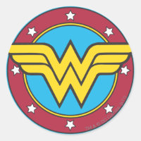 Wonder Woman | Circle & Stars Logo Classic Round Sticker