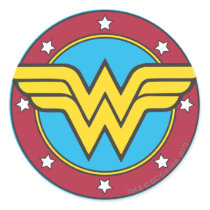 Wonder Woman | Circle & Stars Logo Classic Round Sticker