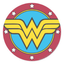 Wonder Woman | Circle & Stars Logo Classic Round Sticker