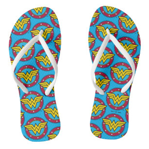 Wonder Woman   Circle & Stars Logo Flip Flops