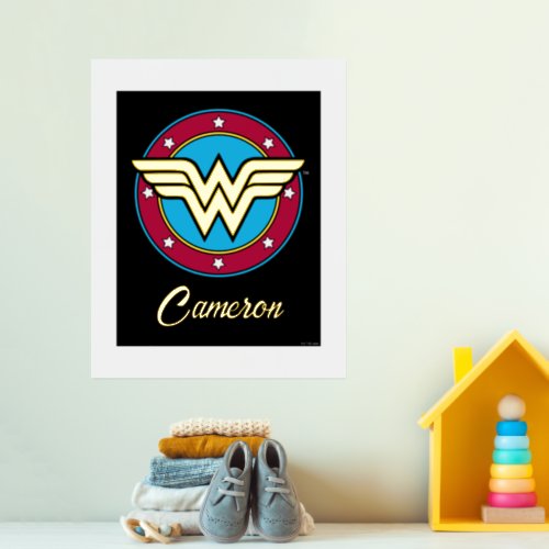 Wonder Woman  Circle  Stars Logo Foil Prints