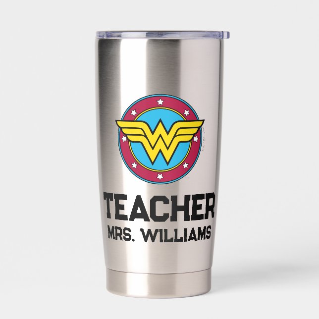 Wonder Woman | Circle & Stars Logo Insulated Tumbler (Left)