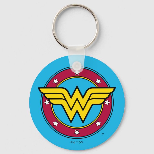 Wonder Woman | Circle & Stars Logo Keychain (Front)