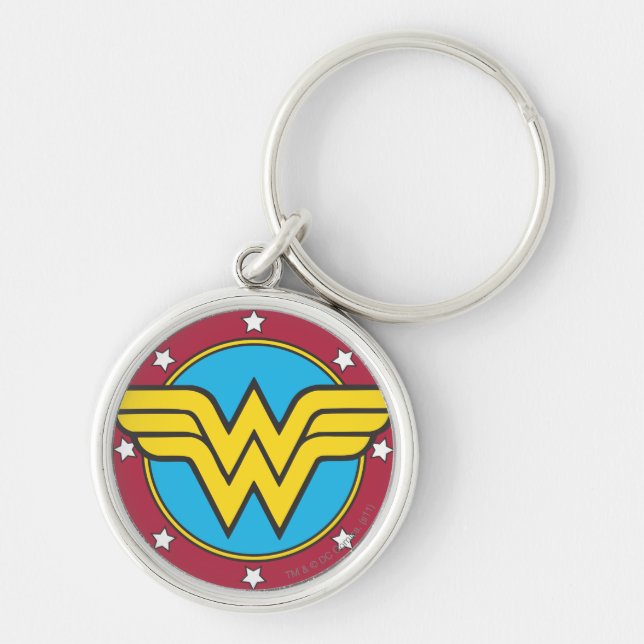 Wonder Woman | Circle & Stars Logo Keychain (Front)
