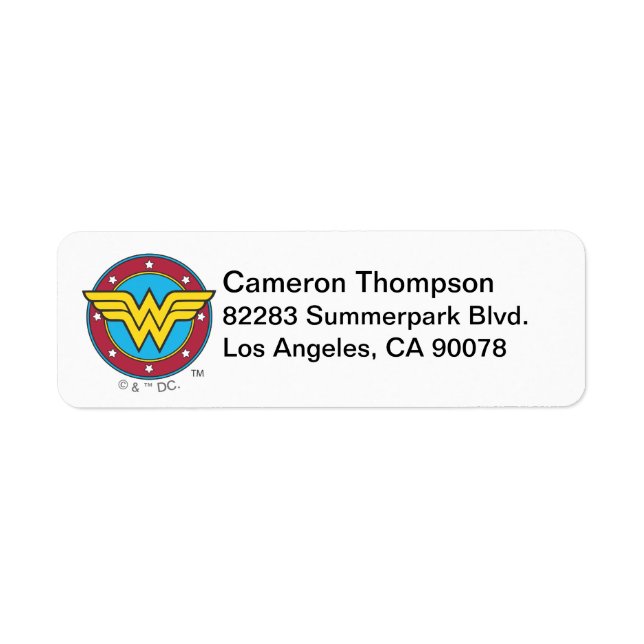 Wonder Woman | Circle & Stars Logo Label (Front)