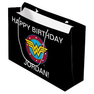 Wonder Woman Circle & Stars Logo Large Gift Bag