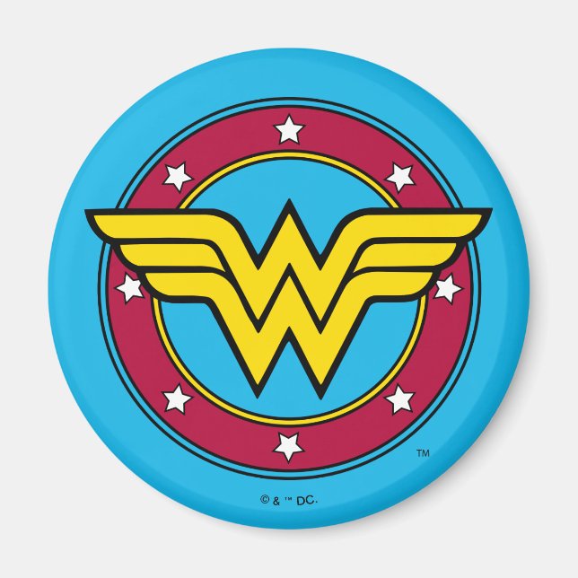 Wonder Woman | Circle & Stars Logo Magnet (Front)