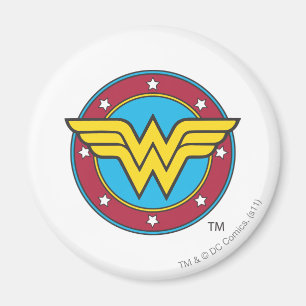 Wonder Woman Circle & Stars Logo Magnet