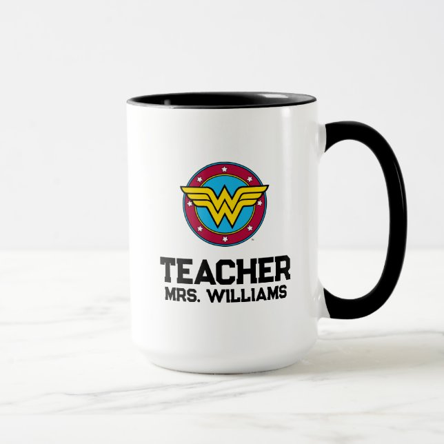 Wonder Woman | Circle & Stars Logo Mug (Right)