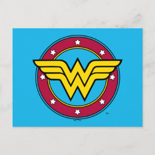 Wonder Woman Circle & Stars Logo Postcard