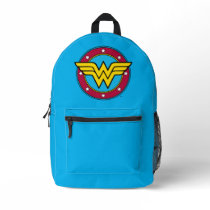 Wonder Woman | Circle & Stars Logo Printed Backpack