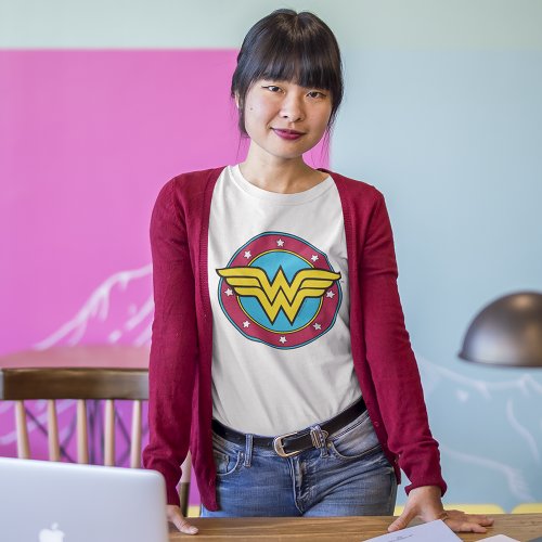 Wonder Woman  Circle  Stars Logo T_Shirt