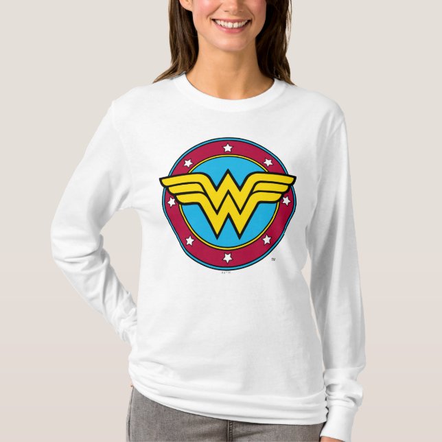 Wonder Woman | Circle & Stars Logo T-Shirt (Front)