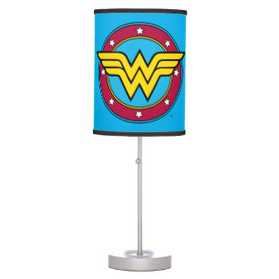 Wonder Woman Circle & Stars Logo Table Lamp