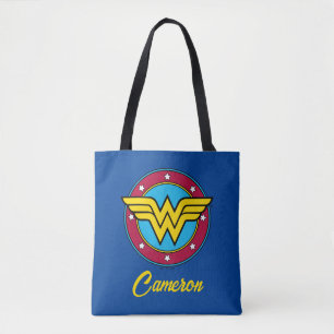 Wonder Woman Circle & Stars Logo Tote Bag