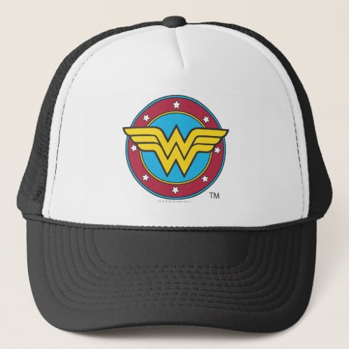Wonder Woman  Circle  Stars Logo Trucker Hat