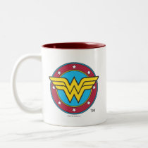 Wonder Woman | Circle & Stars Logo Two-Tone Coffee Mug