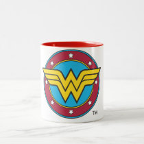 Wonder Woman | Circle & Stars Logo Two-Tone Coffee Mug