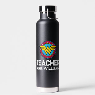 Wonder Woman Circle & Stars Logo Water Bottle