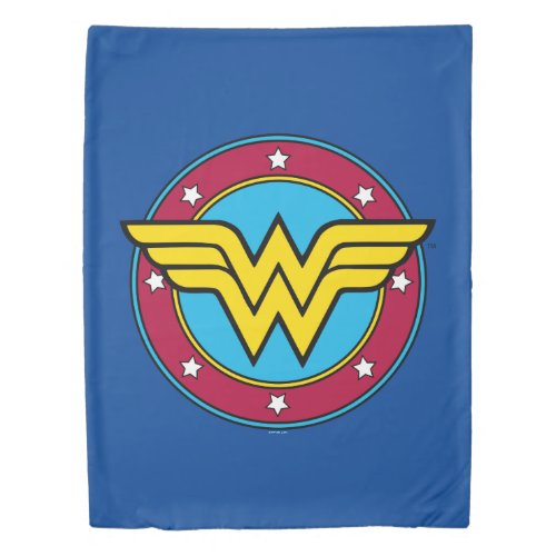 Wonder Woman  Circle  Stars Vintage Logo Duvet Cover