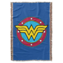 Wonder Woman | Circle & Stars Vintage Logo Throw Blanket