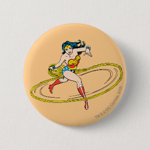 Wonder Woman Circled with Lasso Button