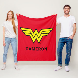 Wonder Woman Classic Logo Add Your Name Fleece Blanket